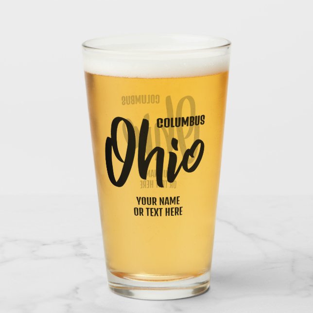 Custom Location & Text Ohio Glass (Back Filled)