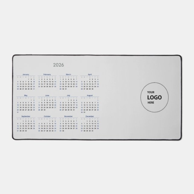 Custom Logo 2026 Calendar Desk Mat (Front)