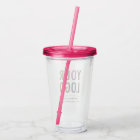 Custom Logo Acrylic Tumbler with Straw No Minimum