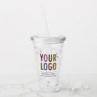 Custom Logo Acrylic Tumbler with Straw No Minimum