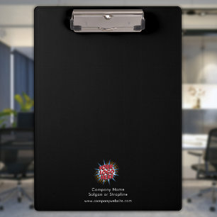 Custom Logo and Business Details Black Clipboard