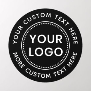 Custom logo and circular text black or any colour  wall decal