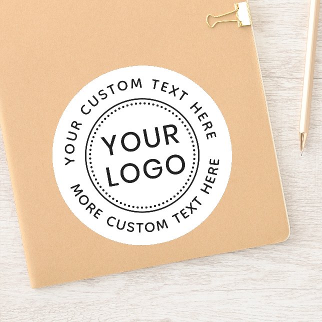 Custom logo and circular text white or any colour (Notebook)