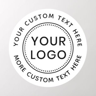 Custom logo and circular text white or any colour wall decal