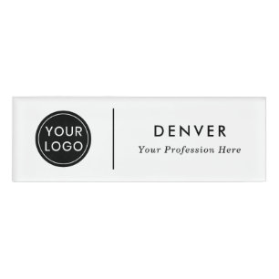Custom logo and name modern minimalist name tag