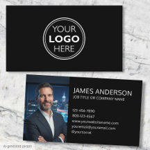 Custom Logo and Photo Minimalist Black Modern