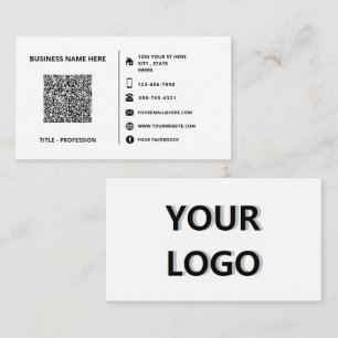 Custom Logo and QR Code Business Card Template