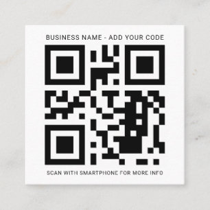 Custom Logo and QR Code Create Your Own Square Business Card