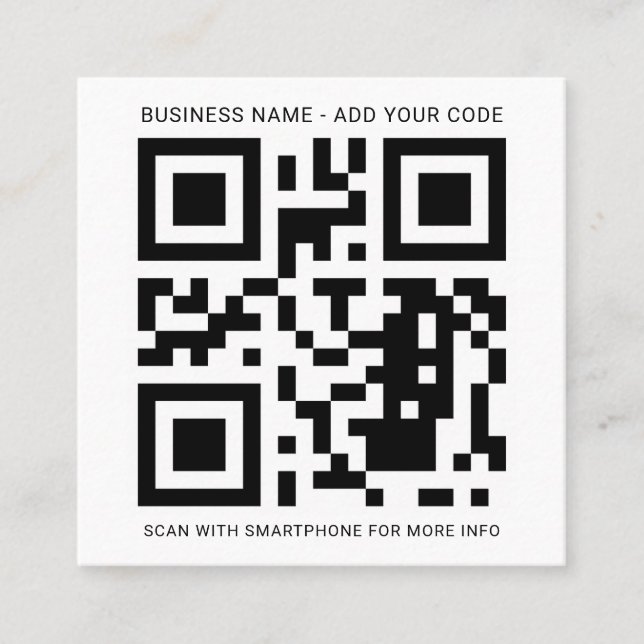 Custom Logo and QR Code Create Your Own Square Business Card (Front)