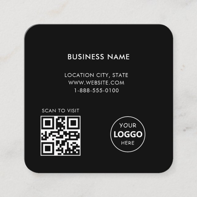 Custom Logo and QR Code Square Business Card (Front)