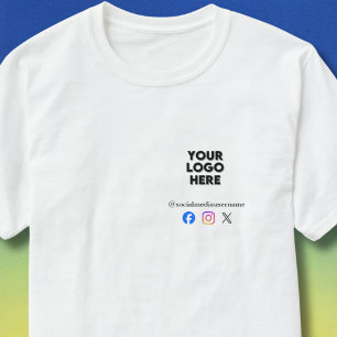 *Custom Logo and Social Media Business T-Shirt