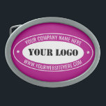 Custom Logo and Text Belt Buckle Choose Colour<br><div class="desc">Choose Colours and Font Belt Buckle with Your Custom Business Logo and Text Personalised Promotional Professional Stamp Design Belt Buckles Gift - Add Your Logo - Image / Name - Company / Website or other info / text - Resize and move or remove and add elements / text with customisation...</div>