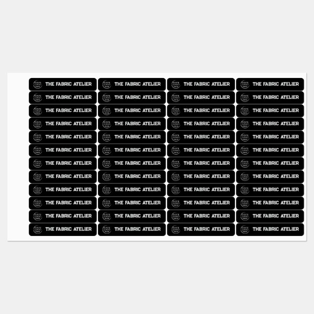 Custom Logo and Text Black Fabric Clothing Labels (Sheet)