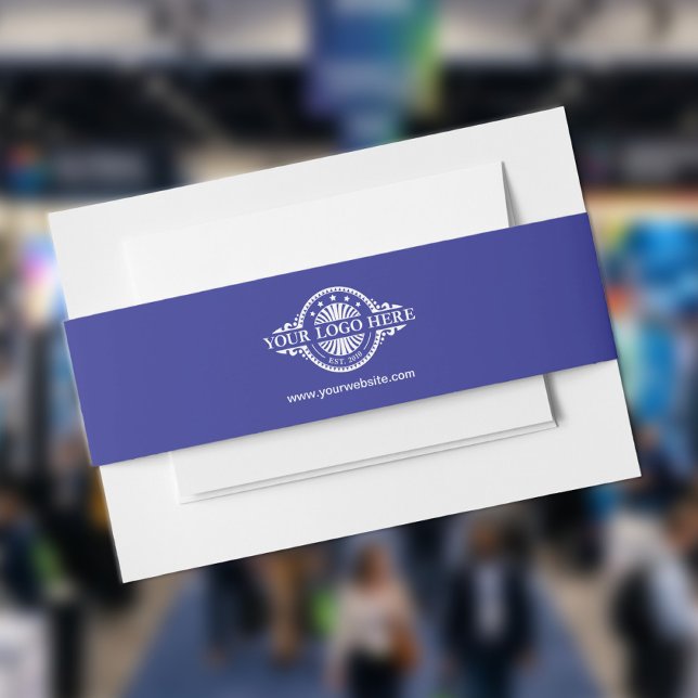 Custom Logo and Text Blue Invitation Belly Band (Creator Uploaded)