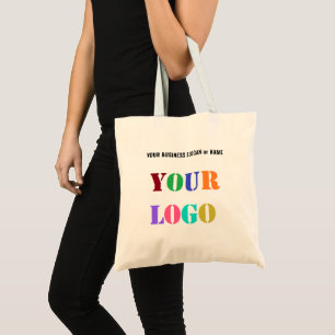 Custom Logo and Text Branded Promotional Tote Bag