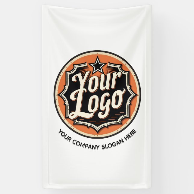 Custom Logo and Text Business Banner (Vertical)