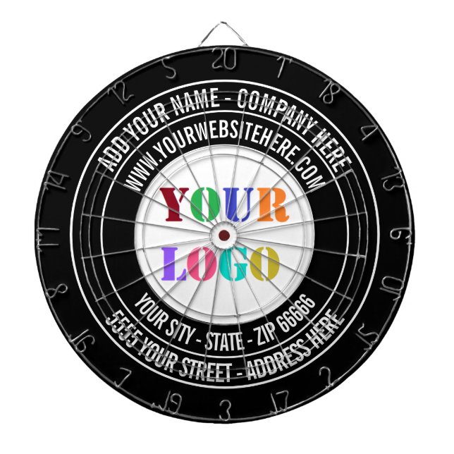 Custom Logo and Text Business Dart Board Template (Front)
