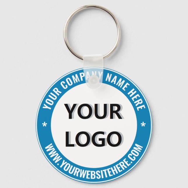 Custom Logo and Text Business Keychain Template (Front)