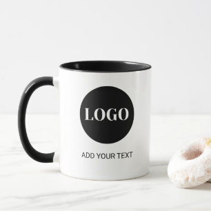 Custom logo and text business mug