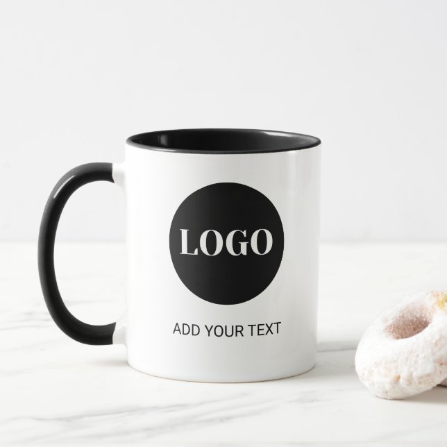 Custom logo and text business  mug (With Donut)