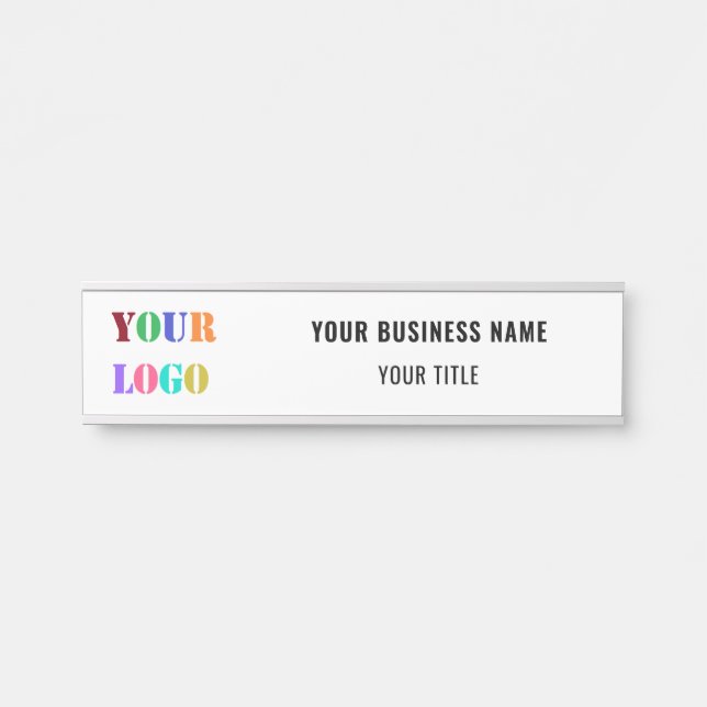 Custom Logo and Text Business Office Door Sign (Front)