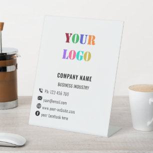 Custom Logo and Text Business Pedestal Sign