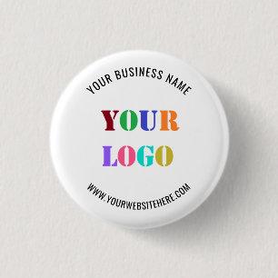 Custom Logo and Text Business Promotional Button