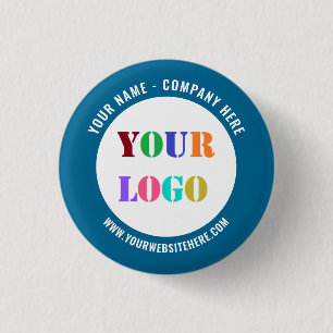 Custom Logo and Text Business Promotional Button