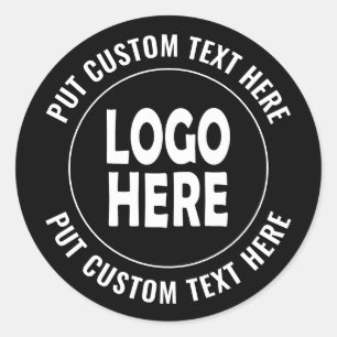 Custom logo and text business promotional classic classic round sticker