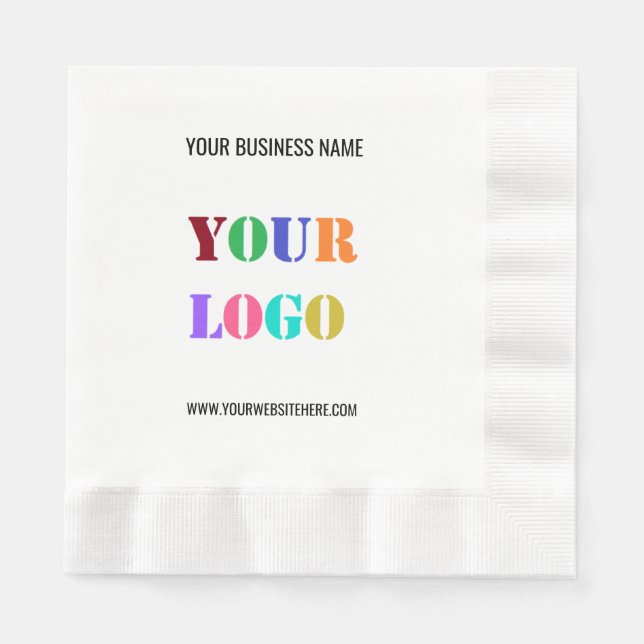 Custom Logo and Text Business Promotional Napkins (Front)