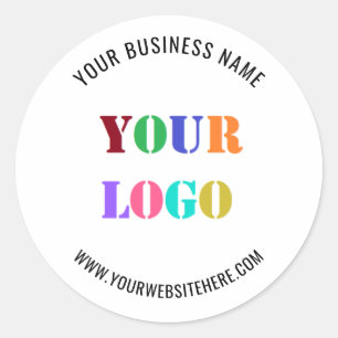 Custom Logo and Text Business Sticker Template