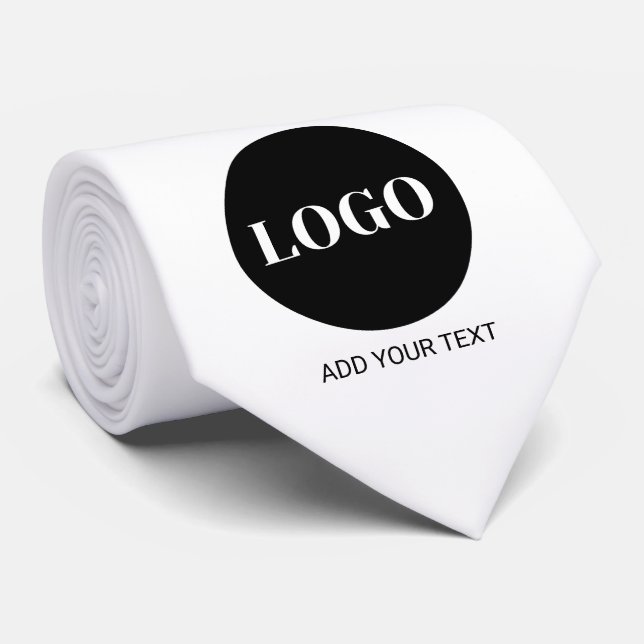 Custom logo and text business  tie (Rolled)