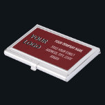 Custom Logo and Text Company Business Card Case<br><div class="desc">Custom Colours and Fonts - Personalised Business Card Cases with Your Company Logo and Text Promotional Business Business Card Cass / Gift - Add Your Logo / Image or QR Code - Photo / and Text / Information / More - Resize and move or remove and add elements / image...</div>