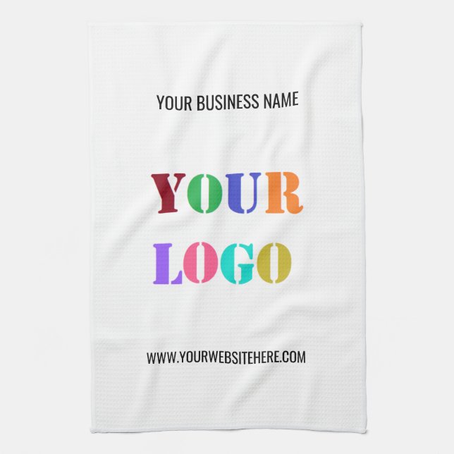 Custom Logo and Text Company Kitchen Towel (Vertical)