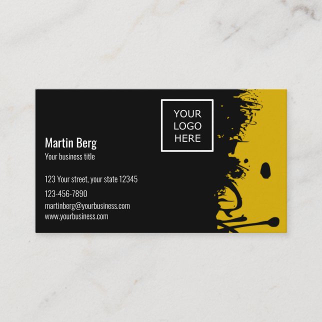 Custom logo and text Fitness Personal Trainer Business Card (Front)