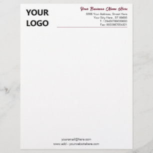 Custom Logo and Text Letterhead Choose Colours Fon