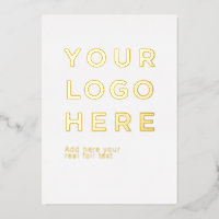 Custom logo and text modern foil invitation card