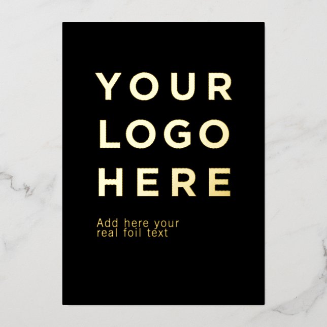 Custom logo and text modern foil invitation card (Front)