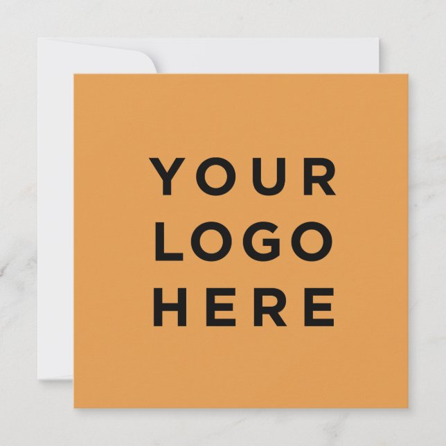 Custom logo and text modern square invitation card (Front)