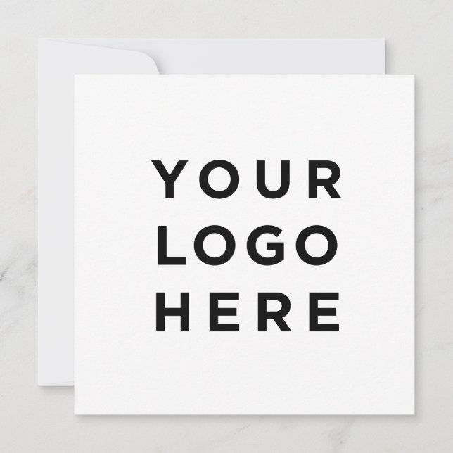 Custom logo and text modern square invitation card (Front)