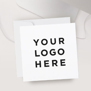 Custom logo and text modern square invitation card
