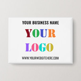 Custom Logo and Text Name Business Button Template