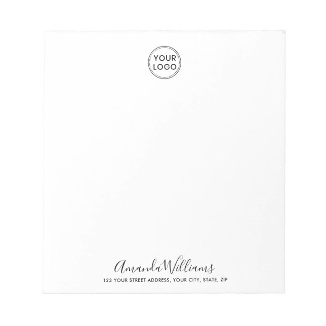 Custom logo and text name company address notepad (Front)