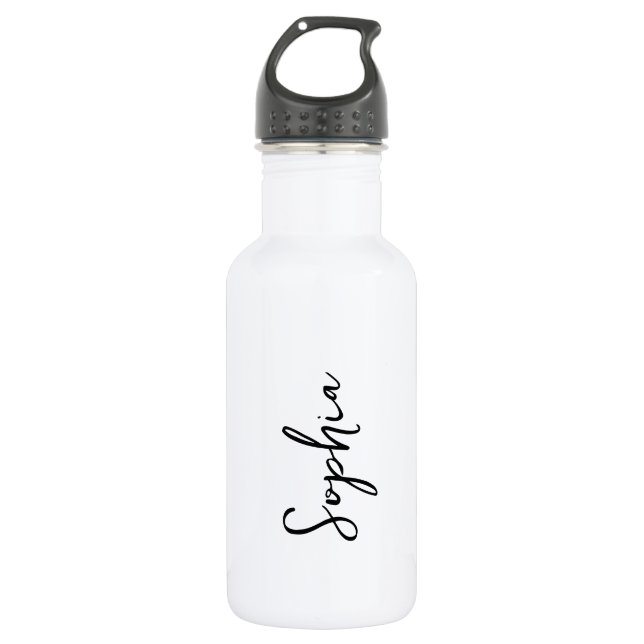 Custom Logo and Text on Black 532 Ml Water Bottle (Front)