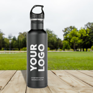 Custom Logo and Text on Black 710 Ml Water Bottle