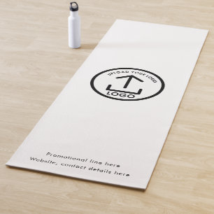 Custom Logo and Text Promotional Black White Yoga Mat