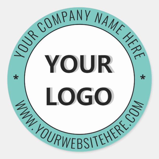 Custom Logo and Text - Promotional Business  Classic Round Sticker (Front)