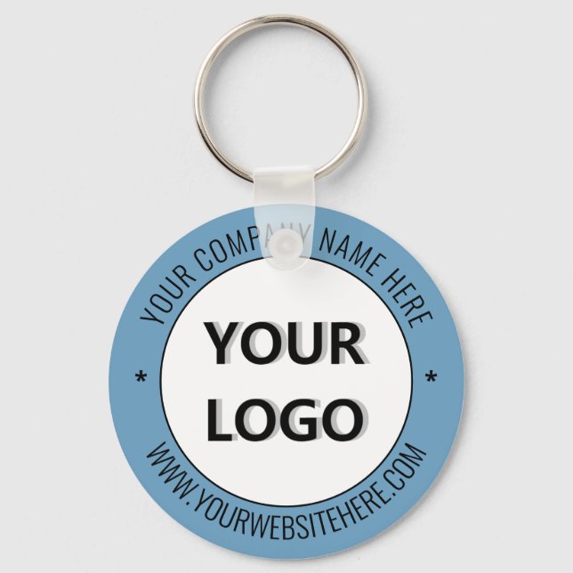 Custom Logo and Text Promotional Business Keychain (Front)