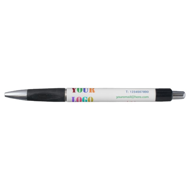 Custom Logo and Text Promotional Pen - Your Colour (Front)