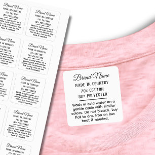 Custom logo and text square black fabric clothing 